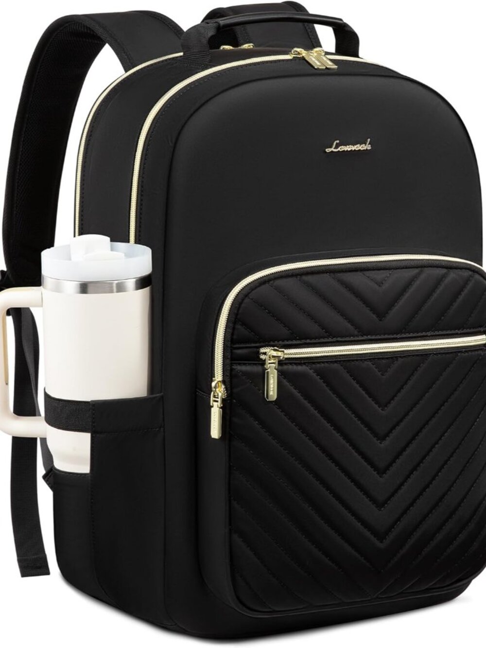 Laptop Backpack for Women with Giant Tumbler Holder 15.6 inch,Designer Travel Ba